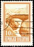 Argentina 1960 Inca Bridge, Mendoza. 10C Brown & Yellow Scott 696 A278b. Uploaded by SONYSAR